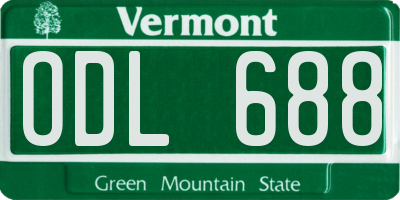 VT license plate ODL688
