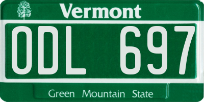 VT license plate ODL697
