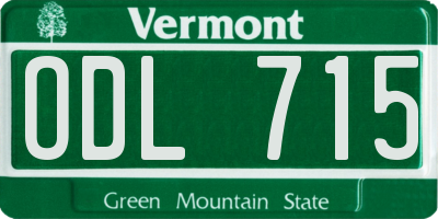 VT license plate ODL715