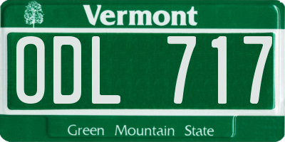VT license plate ODL717