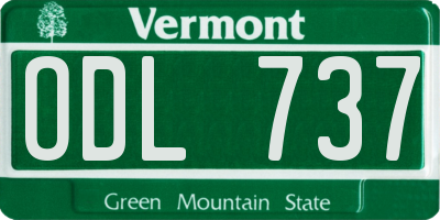VT license plate ODL737