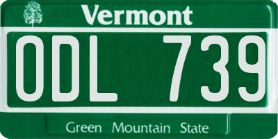 VT license plate ODL739