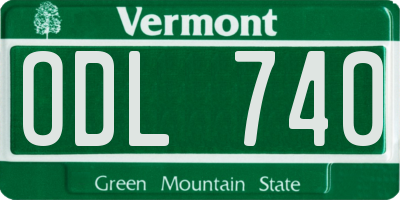 VT license plate ODL740