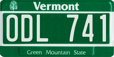 VT license plate ODL741