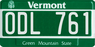 VT license plate ODL761