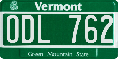 VT license plate ODL762