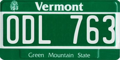 VT license plate ODL763