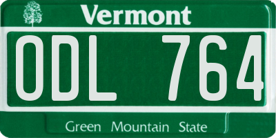 VT license plate ODL764