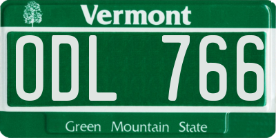 VT license plate ODL766