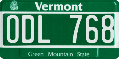 VT license plate ODL768