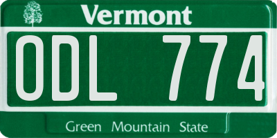 VT license plate ODL774