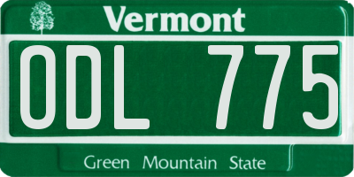 VT license plate ODL775