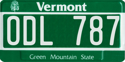 VT license plate ODL787