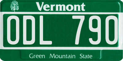 VT license plate ODL790