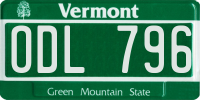 VT license plate ODL796
