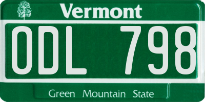 VT license plate ODL798