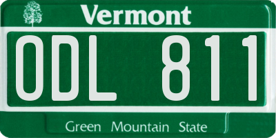 VT license plate ODL811