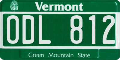 VT license plate ODL812