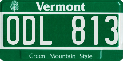 VT license plate ODL813