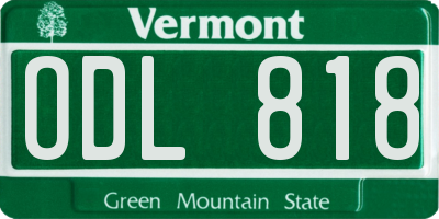 VT license plate ODL818