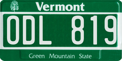 VT license plate ODL819