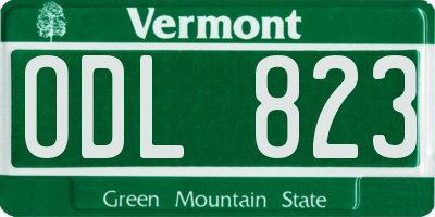 VT license plate ODL823