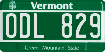 VT license plate ODL829