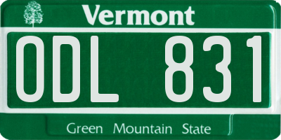 VT license plate ODL831
