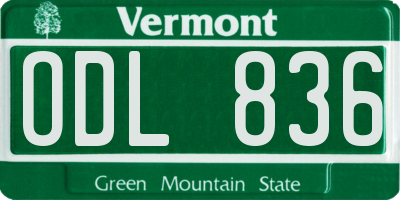 VT license plate ODL836