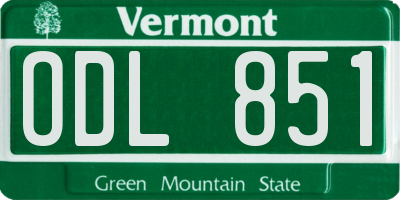 VT license plate ODL851