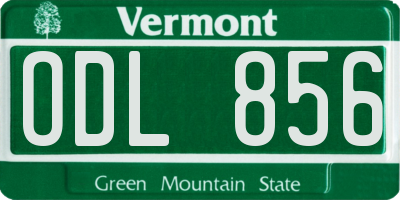 VT license plate ODL856