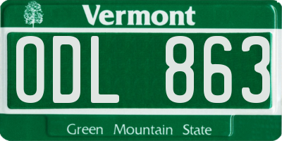 VT license plate ODL863
