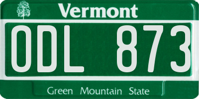 VT license plate ODL873