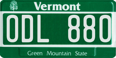 VT license plate ODL880