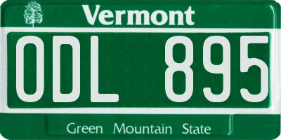 VT license plate ODL895