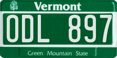 VT license plate ODL897