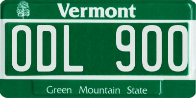 VT license plate ODL900