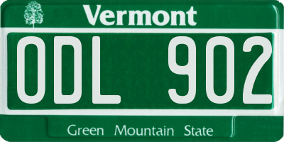 VT license plate ODL902