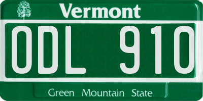 VT license plate ODL910