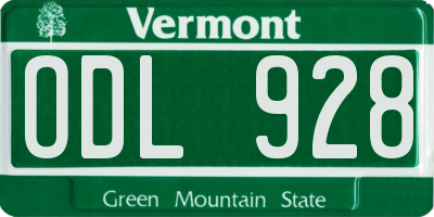 VT license plate ODL928