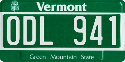 VT license plate ODL941
