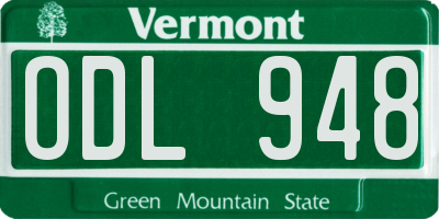 VT license plate ODL948