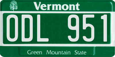 VT license plate ODL951
