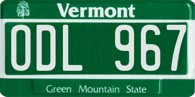 VT license plate ODL967