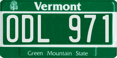 VT license plate ODL971