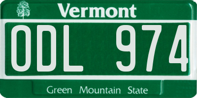 VT license plate ODL974