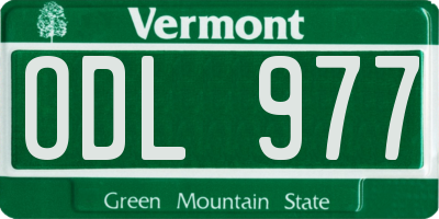 VT license plate ODL977