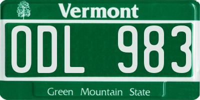 VT license plate ODL983