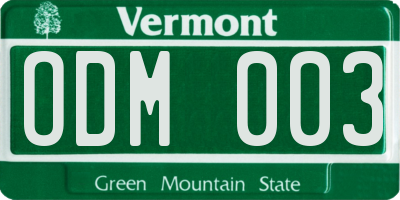 VT license plate ODM003