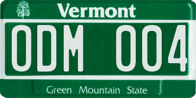 VT license plate ODM004
